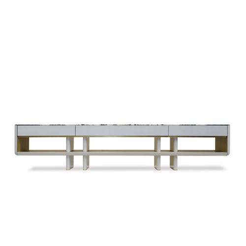 Modernes Sideboard - BRIDGE  - HESSENTIA | Cornelio Cappellini - lackiertes Holz / Metall / Marmor