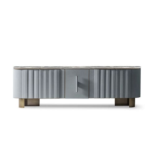 Modernes Sideboard - MORGAN - HESSENTIA | Cornelio Cappellini - Metall / Leder / Marmor