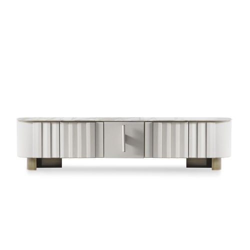 Modernes Sideboard - MORGAN - HESSENTIA | Cornelio Cappellini - Metall / Leder / Marmor