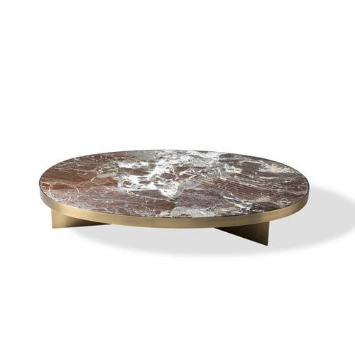 Moderner Couchtisch - LINFA - HESSENTIA | Cornelio Cappellini - Marmor / Gestell aus Metall / oval