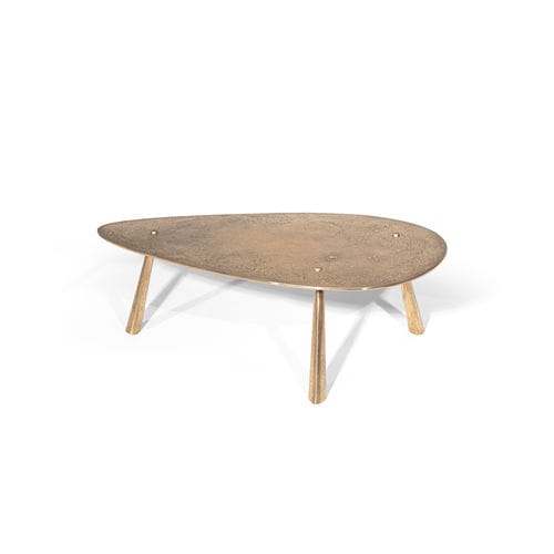 Moderner Couchtisch - DROP - HESSENTIA | Cornelio Cappellini - Bronze / Gestell aus Metall / mit 3 Beinen