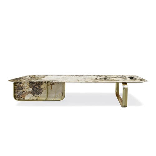 Moderner Couchtisch - NOVA - HESSENTIA | Cornelio Cappellini - Marmor / Gestell aus Metall / rechteckig
