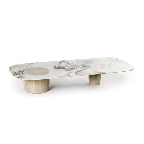Moderner Lampentisch - JOSS - HESSENTIA | Cornelio Cappellini - Marmor / Gestell aus Holz / quadratisch