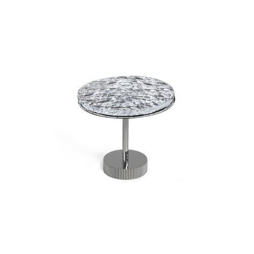 Moderner Beistelltisch - MILLER - HESSENTIA | Cornelio Cappellini - Glas / Gestell aus Metall / rund