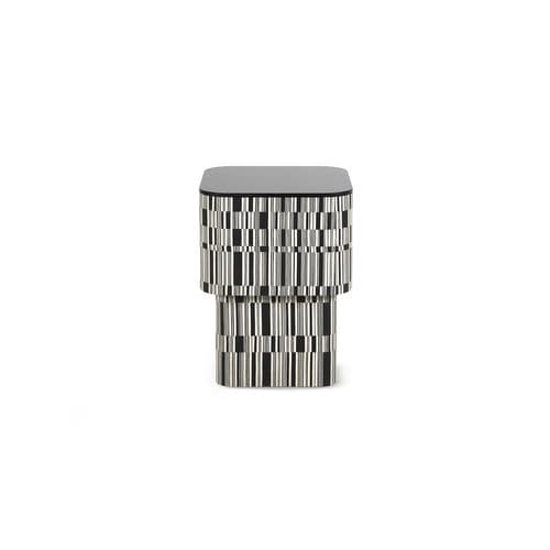 Moderner Beistelltisch - ENIGMA - HESSENTIA | Cornelio Cappellini - Glas / Gestell aus Holz / quadratisch