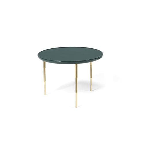 Moderner Couchtisch - HERON - HESSENTIA | Cornelio Cappellini - lackiertes Holz / Gestell aus Metall / rund
