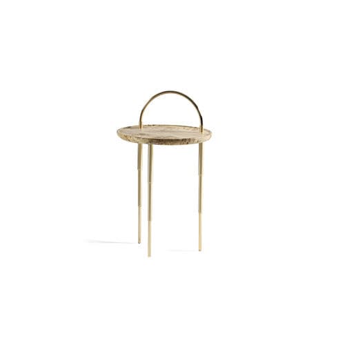 Moderner Lampentisch - HERON - HESSENTIA | Cornelio Cappellini - Holz / Gestell aus Metall / rund