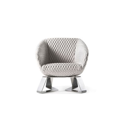 Moderner Sessel - OLIVER - HESSENTIA | Cornelio Cappellini - Stoff / Leder / grau
