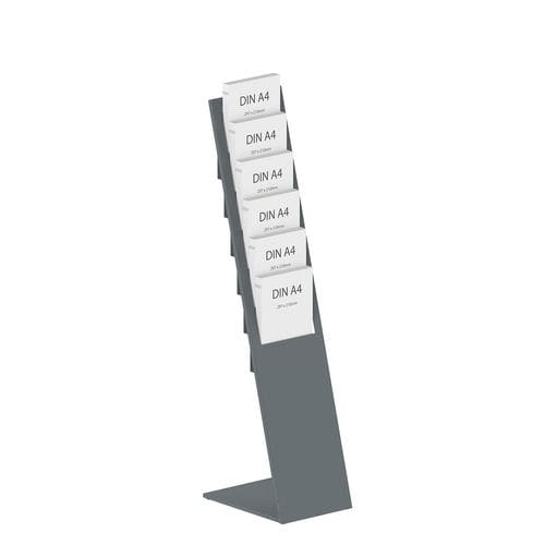 Bodenstehender Prospektständer - PLANAR6 - FEPRO - selbsttragend / pulverbeschichteter Stahl / für Gewerbegebrauch