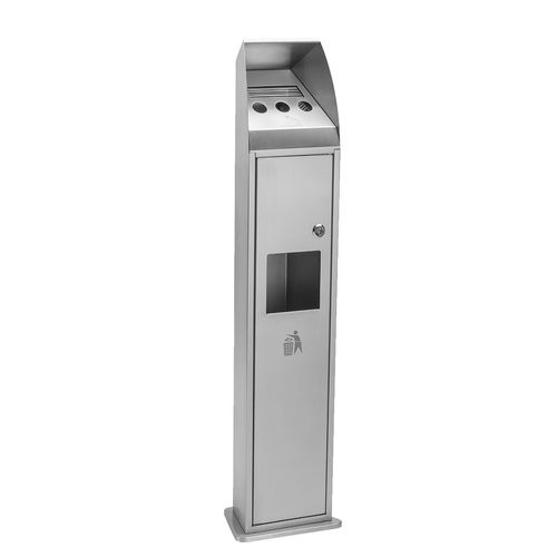 Sockel-Aschenbecher - COMBO TOWER - FEPRO - galvanisiertem Stahl / Edelstahl / für den Außenbereich