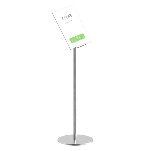 Werbeträger mit hohen Beinen - Q EZI UNI CLIP SIGN ANGLED - FEPRO - für den Innenraum / Werbe / Edelstahl