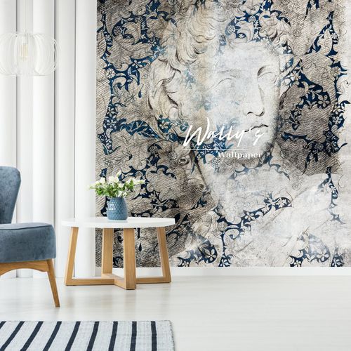 Moderne Tapete - MORRIS-DAVID  - Wally's - Motiv / grau / blau