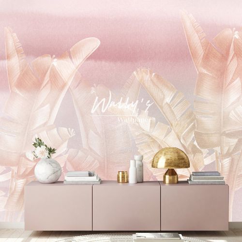Moderne Tapete - PUREBLUSH - Wally's - Motiv / rosa / für Schlafzimmer