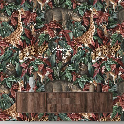 Moderne Tapete - JUNGLE LAND  - Wally's - Naturmotiv / grün / braun