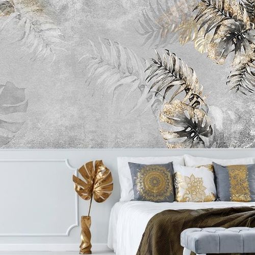 Moderne Tapete - BOLD TROPICS  - Wally's - Motiv / grau / für Schlafzimmer