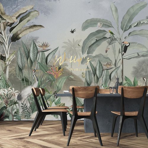 Moderne Tapete - RAIN FOREST JUNGLE  - Wally's - Naturmotiv / grau / grün