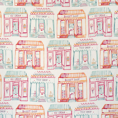 Möbelstoff - KERMESSE SHOPS - Aldeco Interior Fabrics - für Vorhänge / Städtemotiv / Leinen