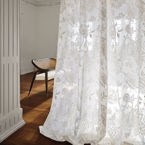 Blumenmotive-Gardine - VOLUPTÉ DE LA VIE - Aldeco Interior Fabrics - Baumwolle / Polyester / transparent