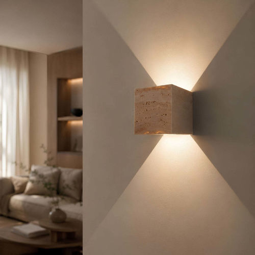 Moderne Wandleuchte - TRAVEA - s.LUCE - für den Innenraum / Metall / Travertin