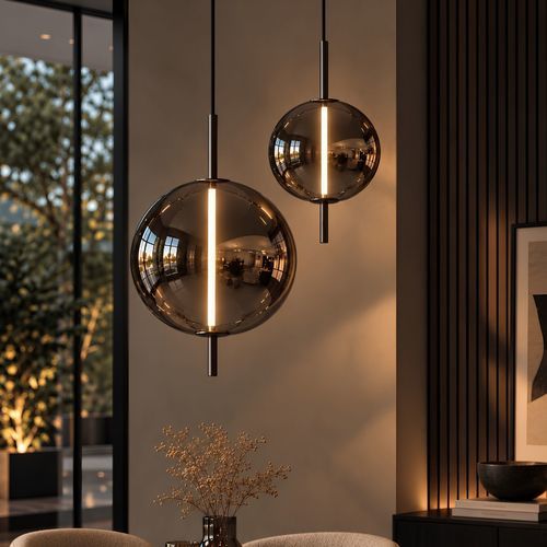 Moderne Deckenleuchte - MIRA - s.luce - rund / Metall / geblasenes Glas