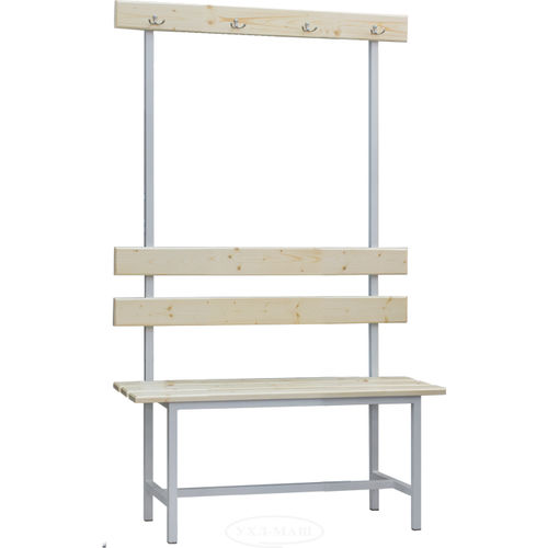 Moderne Bank für Umkleideraum - CV - PJSC UHL-MASH - Holz / mit Rückenlehne / ohne Armlehnen