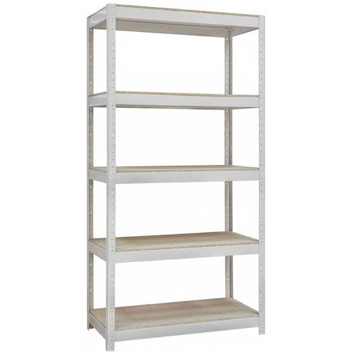 Modernes Regal - ST-4/2МD-10 - PJSC UHL-MASH - Holz / pulverbeschichteter Stahl / weiß