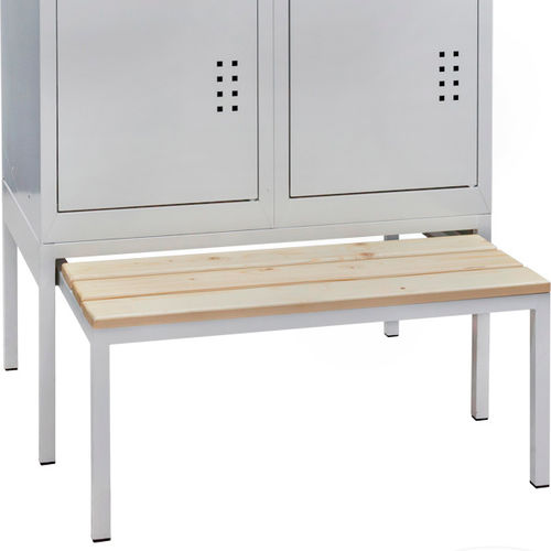 Moderne Bank für Umkleideraum - SG-300/2 - PJSC UHL-MASH - Holz / mit Rückenlehne / ohne Armlehnen