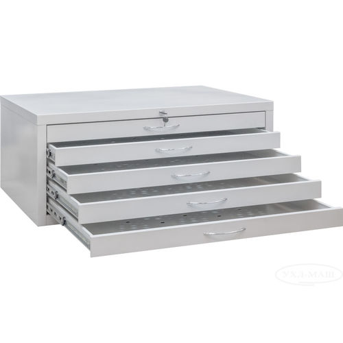 Niedriger Aktenschrank - A1х5 - PJSC UHL-MASH - Stahl / mit Schubladen / modern
