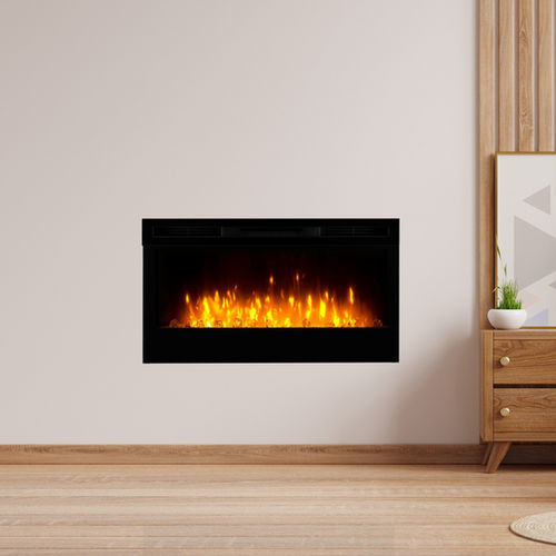 Elektrische Offene Feuerstelle - PRISM 34 - Dimplex - mit 1 Sichtseite / Metall / Glas