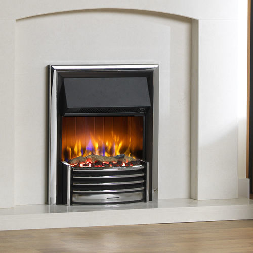 Elektrische Offene Feuerstelle - LERWICK  - Dimplex - mit 1 Sichtseite / aus verchromtem Metall / Einbau