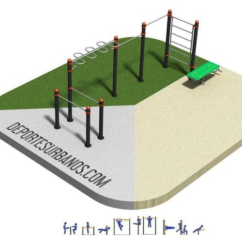 Street Workout Park / für öffentliche Bereiche - DUCG-2008 - DEPORTES URBANOS - für Sportanlage / für Universität / Brustpressbank