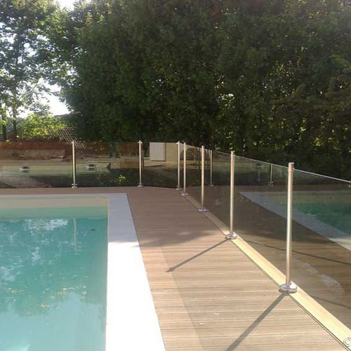 Schutzabsperrung - OCEANIX - AQUATIC SERENITY - feststehend / Edelstahl / Glas