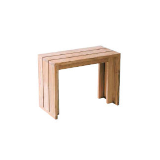 Moderne Bank - 2025 - LINE ART - Holz / ohne Rückenlehne / ohne Armlehnen
