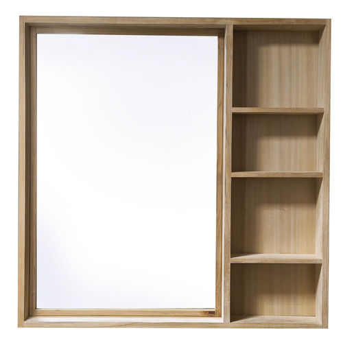 Wandmontierter Spiegel für Badezimmer - 0029 - LINE ART - modern / rechteckig / Holz