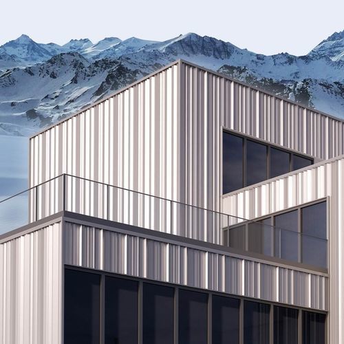 Paneel-Fassadenverkleidung - GLACE - ATELIERS 3S - galvanisiertem Stahl / Edelstahl / vertikal