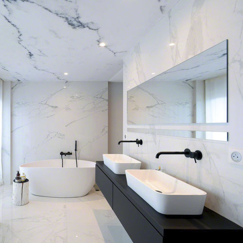 PVC-Spanndecke - MARBLE EFFECT® - BARRISOL - Segeltuch / für Bad / für Büro