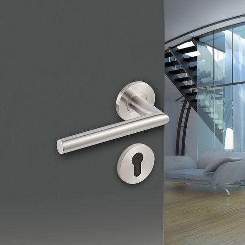 Türgriff - Ovalis - Vachette - gebürsteter Edelstahl / modern / für Gewerbegebrauch
