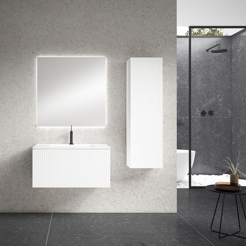 Wandhängender Waschtisch-Unterschrank - BARI  - Visobath - Holz / modern / ohne Tür