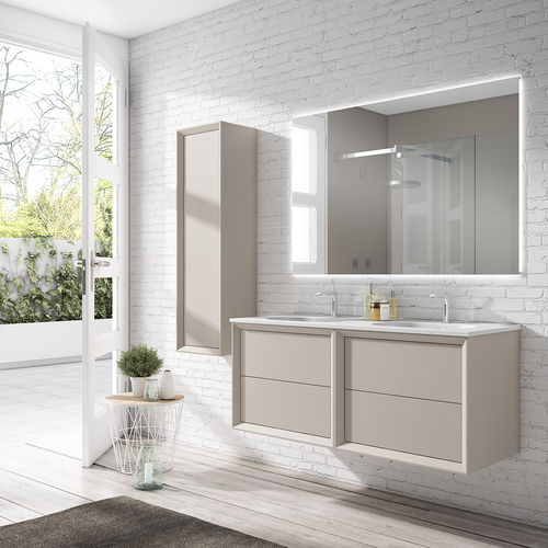 Wandhängender Waschtisch-Unterschrank - DECOR  - Visobath - Holz / modern / ohne Tür