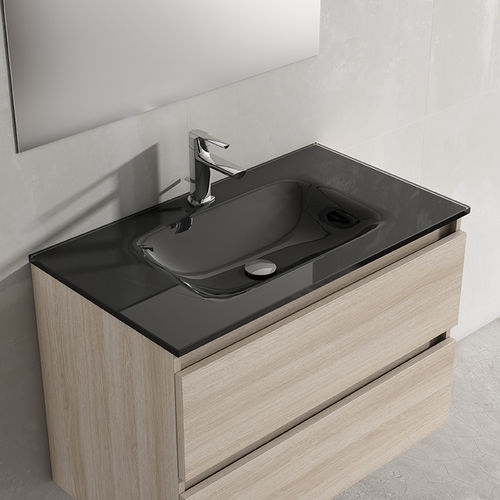 Aufsatzwaschbecken - OPTICO  - Visobath - Glas / rechteckig / 1-Loch