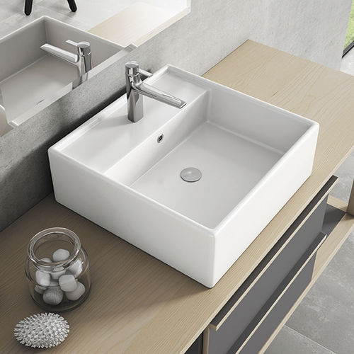 Aufsatzwaschbecken - CONCEPT  - Visobath - Keramik / quadratisch / 1-Loch