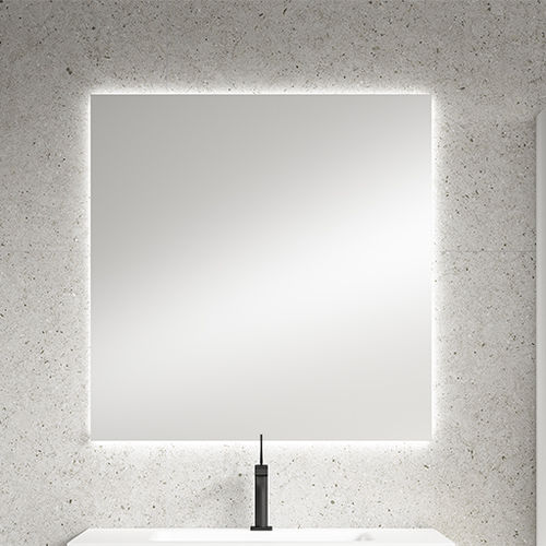 Wandmontierter Spiegel für Badezimmer - LIGHT  - Visobath - modern / quadratisch / beleuchtet