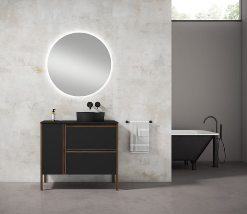 Freistehender Waschtisch-Unterschrank - ICON - Visobath - Nussbaum / MDF / modern