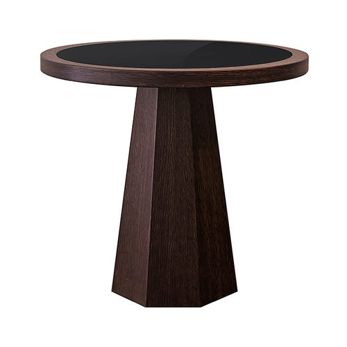 Moderner Beistelltisch - VTA316 - Voila Spanish Furniture S.L. - Holzfurnier / lackiertes Glas / Gestell aus amerikanischem Nussbaum