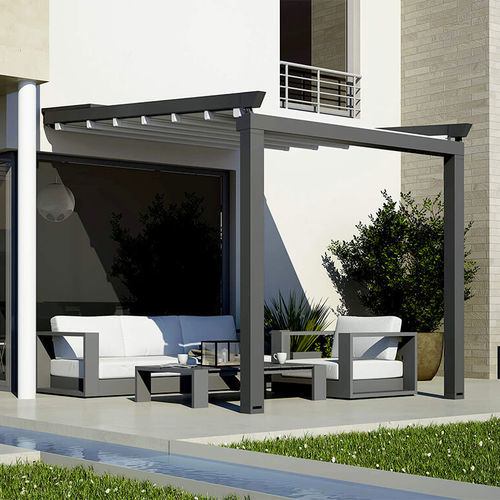 Angebaute Pergola - Stylex leaning - AMA sun protection industries - thermolackiertes Aluminium / PVC Faltdach / motorisiert
