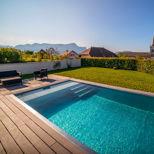 Platten-Schwimmbecken - Piscine inox Talya - für Außenbereich / erdverlegt / Feinsteinzeug