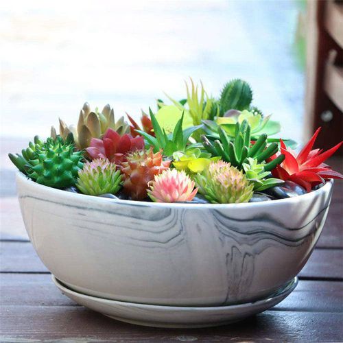Keramik-Pflanzgefäß - AN0011/AN0012/AN0013 - Guangzhou Ancooly Gardening LTD - Marmor / freistehend / rund