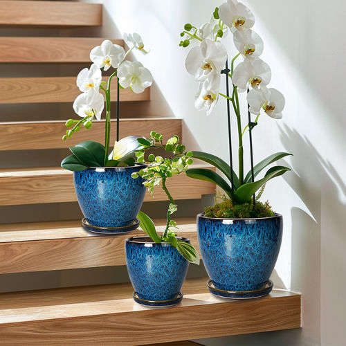 Pflanzgefäß / emaillierte Keramik - AN1513193 series - Guangzhou Ancooly Gardening LTD - freistehend / rund / für Privatgebrauch