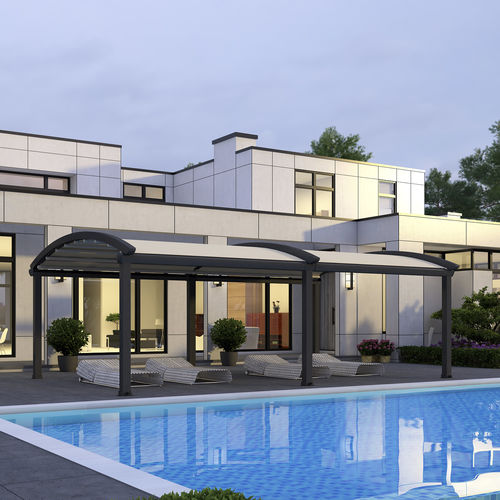 Selbsttragende Bogenpergola - 1400 RCS SERIES - ROYAL CLASS TENTE - angebaut / hängend / extrudiertes Aluminium