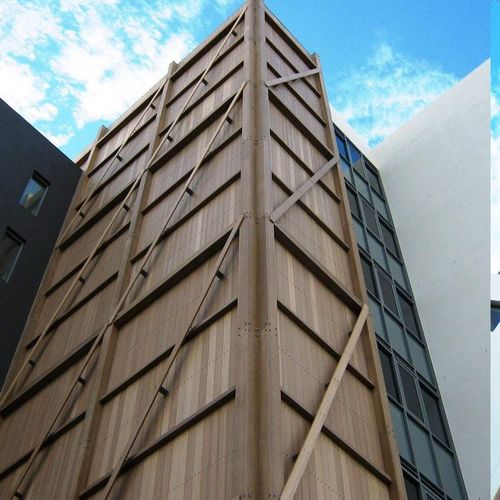 Hinterlüftete Fassade / Verbundwerkstoff - Innowood - großformatig